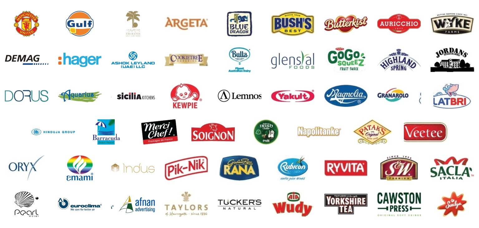 Selected client and brand logos from Arun's earlier design work